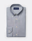 Blue & Brown Poplin Stripe Shirt - Button Down Collar