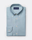 Blue & Brown Poplin Stripe Shirt - Button Down Collar