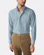 Blue & Brown Poplin Stripe Shirt - Button Down Collar