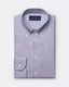 Blue & Brown Poplin Stripe Shirt - Button Down Collar