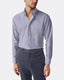 Blue & Brown Poplin Stripe Shirt - Button Down Collar