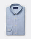 Blue & Brown Poplin Stripe Shirt - Button Down Collar