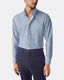 Blue & Brown Poplin Stripe Shirt - Button Down Collar