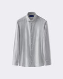 Light gray long-sleeve Oxford shirt with a button-down front