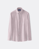 Pale pink diamond-pattern long-sleeve button-down shirt, shown from the front